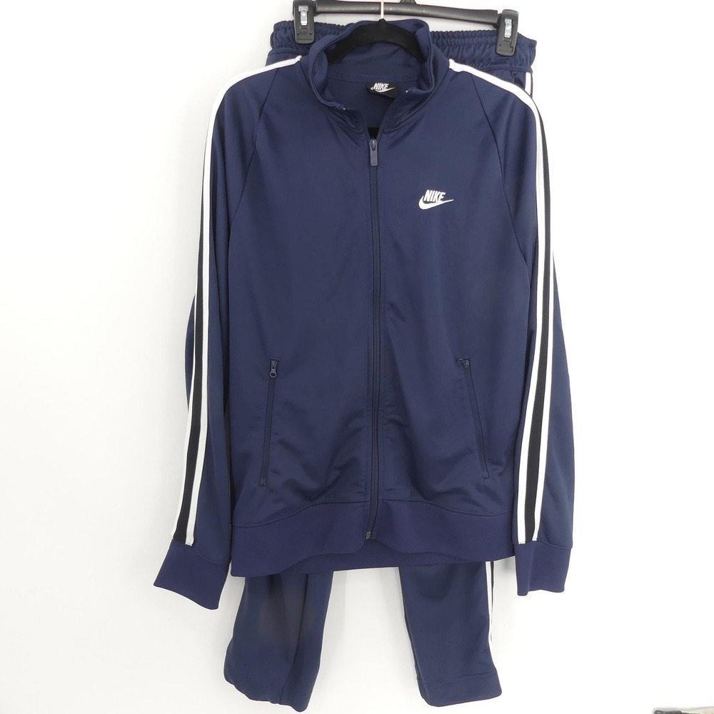 Nike Track Suit Set N98 Tribute Mens Medium Large Jacket Pants Blue White Stripe